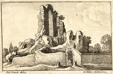 Wenceslas Hollar - Ruins and a barred gate (State 1)