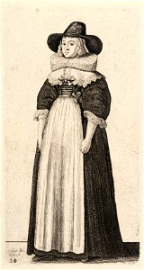 Wenceslas Hollar - Lady with wide-brimmed hat and ruff (State 2)