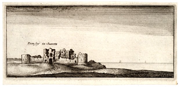 Wenceslas Hollar - Pevensey Castle (State 2)