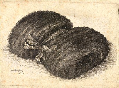 Wenceslas Hollar - Fur muff with ribbon