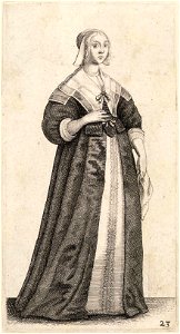 Wenceslas Hollar - Lady with a handkerchief (State 1)
