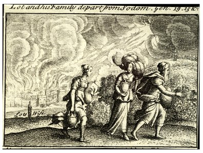 Wenceslas Hollar - Lot fleeing from Sodom (State 2)