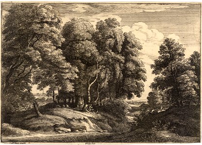 Wenceslas Hollar - The shepherd in the wood (Jacques van Artois) (State 2)