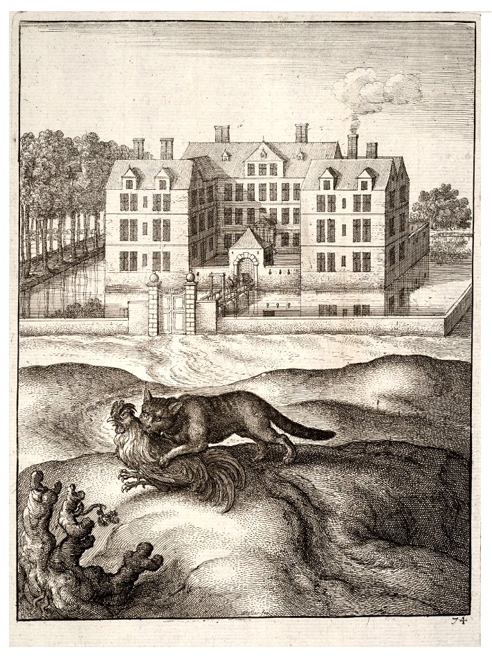 Wenceslas Hollar - The cat and the cock 2