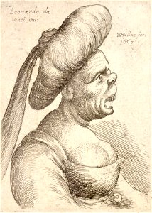 Wenceslas Hollar - Hairless woman with open mouth and upturned nose