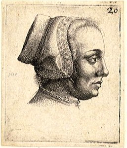 Wenceslas Hollar - Profile of a woman's head (State 2)