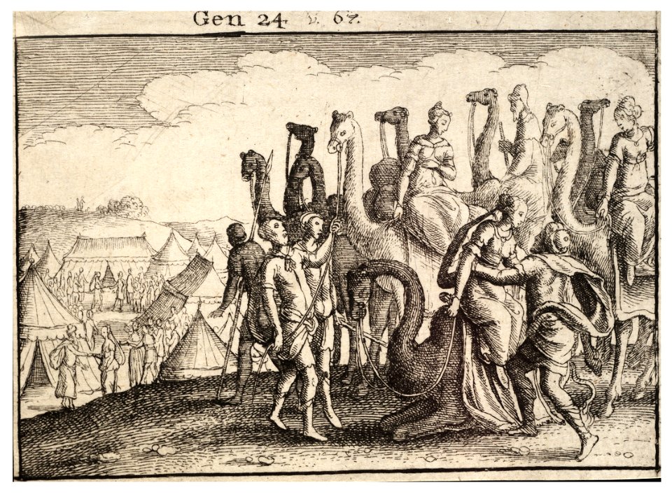 Wenceslas Hollar - Rebecca at the well (State 1)