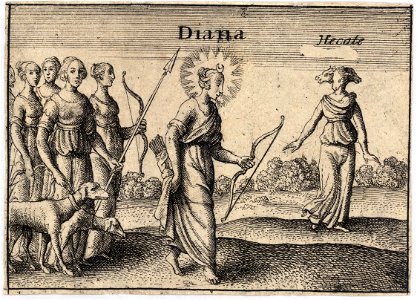 Wenceslas Hollar - The Greek gods. Diana. Free illustration for personal and commercial use.