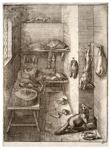 Wenceslas Hollar - The fox and the weasel (State 2)