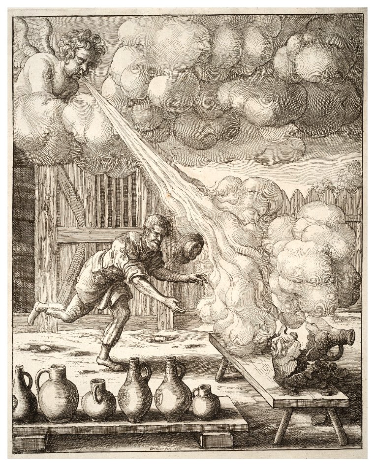 Wenceslas Hollar - The wind and the jug (State 1)