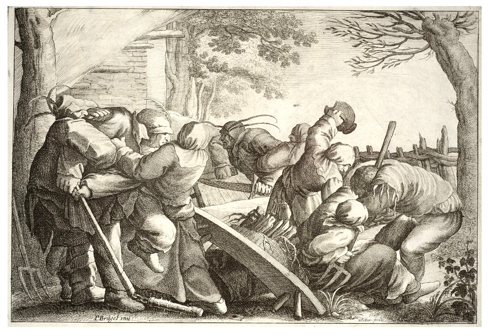 Wenceslas Hollar - Peasants fighting, after Breugel