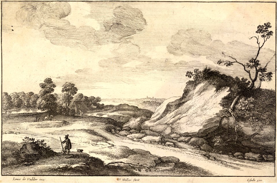 Wenceslas Hollar - The hunter (Louis de Vadder) (State 3)