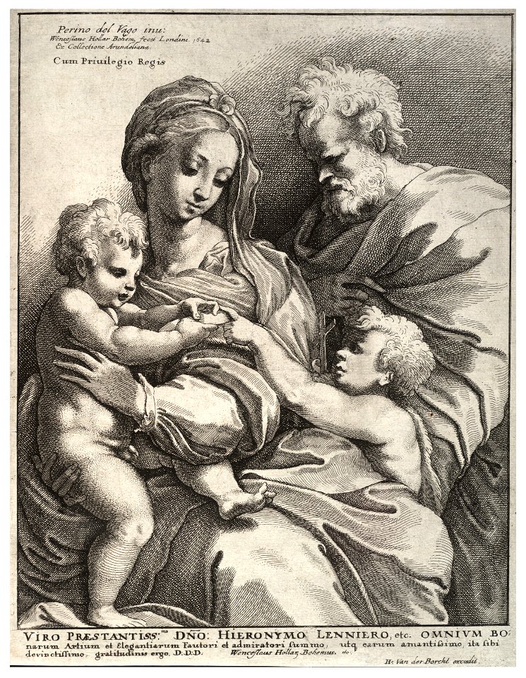 Wenceslas Hollar - The holy family, after Pierino del Vago