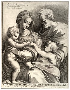 Wenceslas Hollar - The holy family, after Pierino del Vago