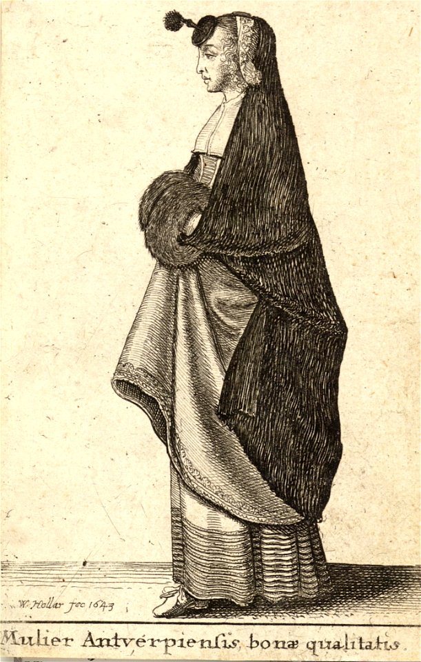 Wenceslas Hollar - Mulier Antverpiensis, bonae qualitatis (State 1)