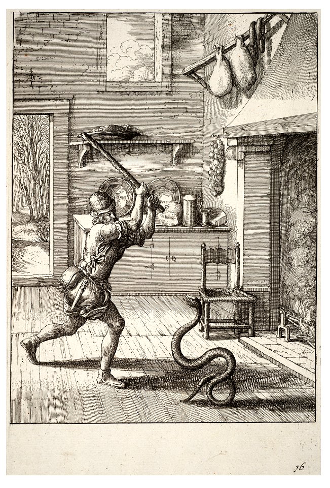 Wenceslas Hollar - The man and the snake 2