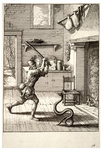 Wenceslas Hollar - The man and the snake 2