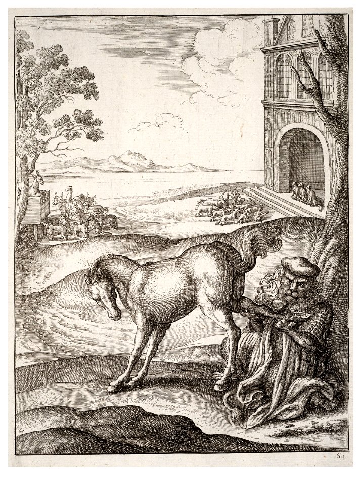 Wenceslas Hollar - The lion and the horse 2