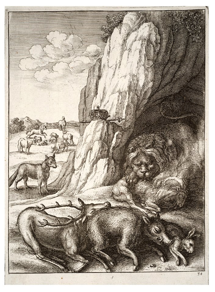 Wenceslas Hollar - The sick lion 2