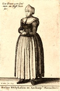 Wenceslas Hollar - Mulier Westphalica ex Archieptu Monasterisi (State 2)