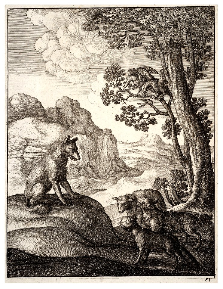 Wenceslas Hollar - The dog and the sheep