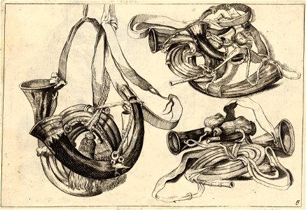 Wenceslas Hollar - Seven hunting horns