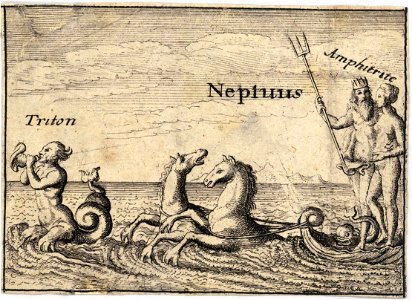Wenceslas Hollar - The Greek gods. Neptune. Free illustration for personal and commercial use.
