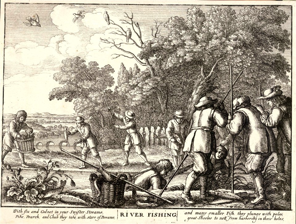 Wenceslas Hollar - River fishing (State 1)