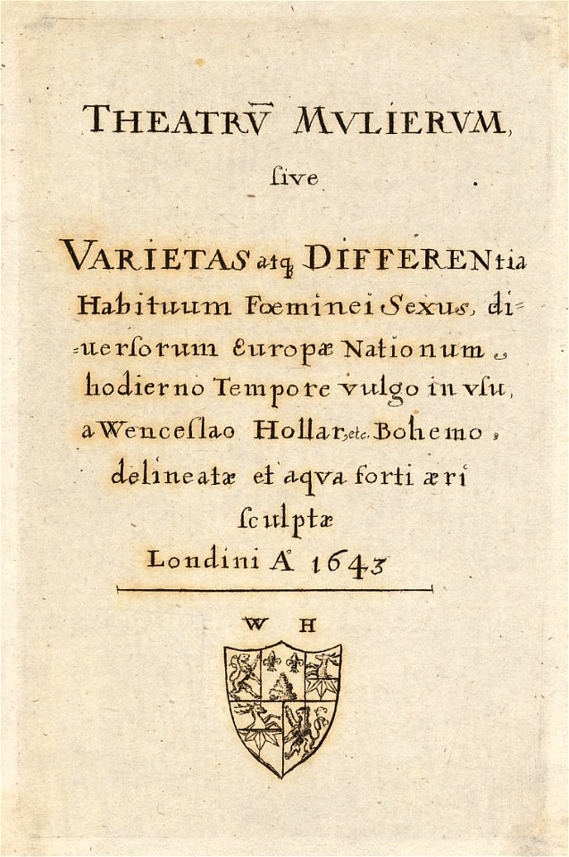 Wenceslas Hollar - Theatrum mulierum- title