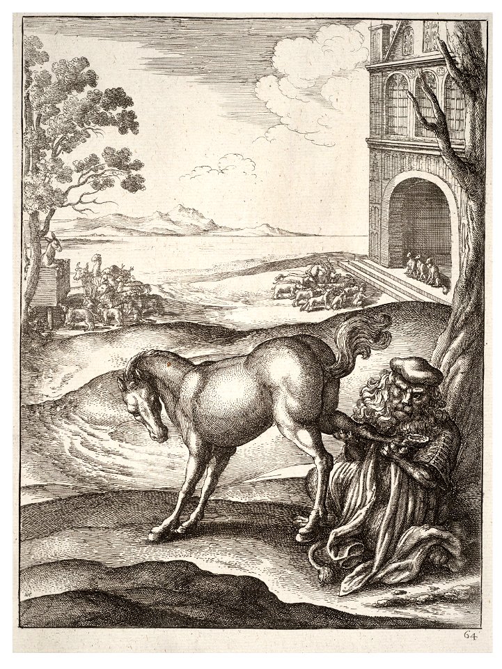 Wenceslas Hollar - The lion and the horse