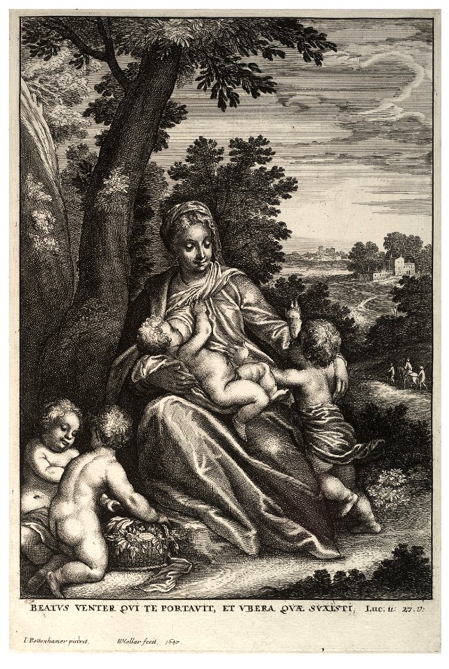 Wenceslas Hollar - The holy family, after Rottenhammer