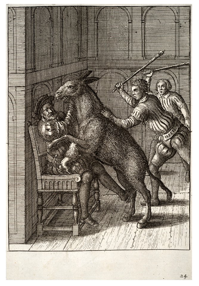 Wenceslas Hollar - The dog and the ass 2