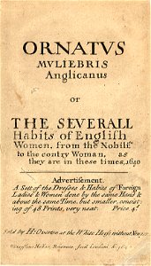 Wenceslas Hollar - Ornatus muliebris- title (State 5)