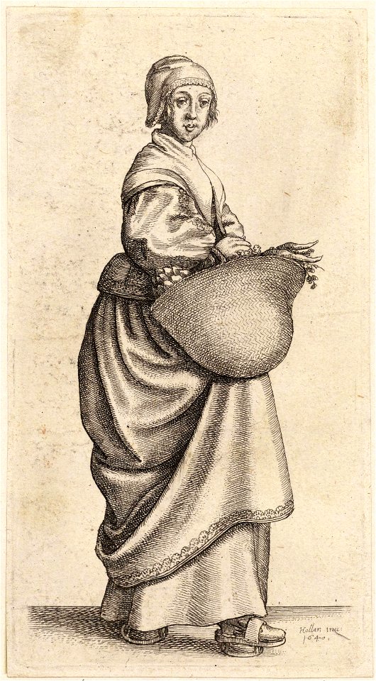 Wenceslas Hollar - The kitchen-maid (State 1)