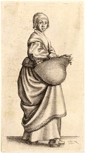 Wenceslas Hollar - The kitchen-maid (State 1)