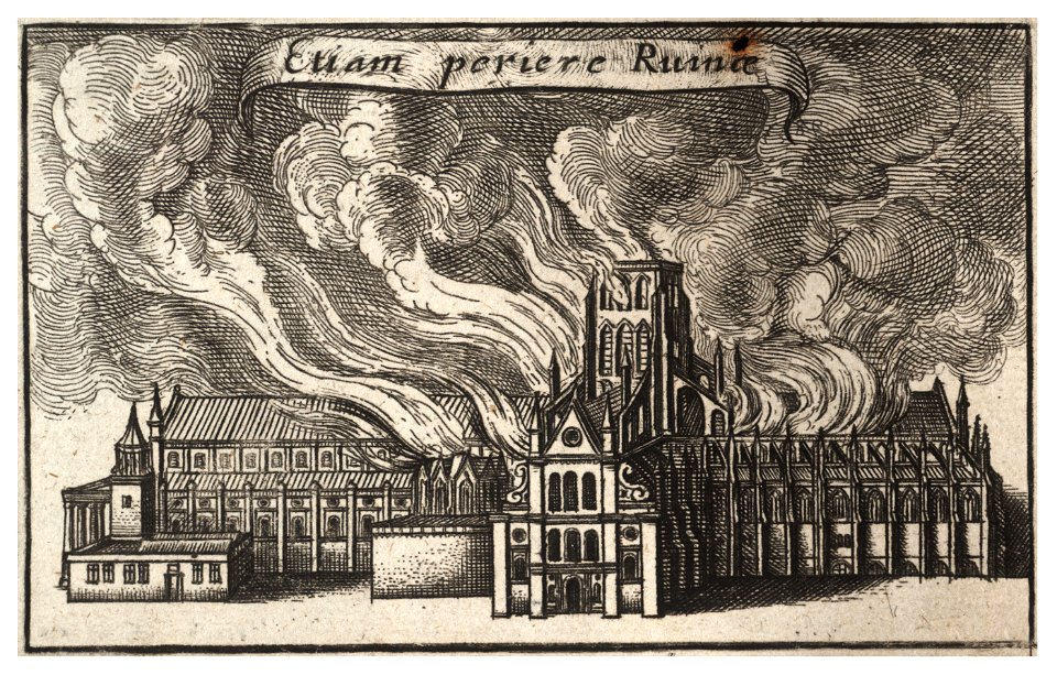 Wenceslas Hollar - St Paul's burning (Lex ignea) (State 4)