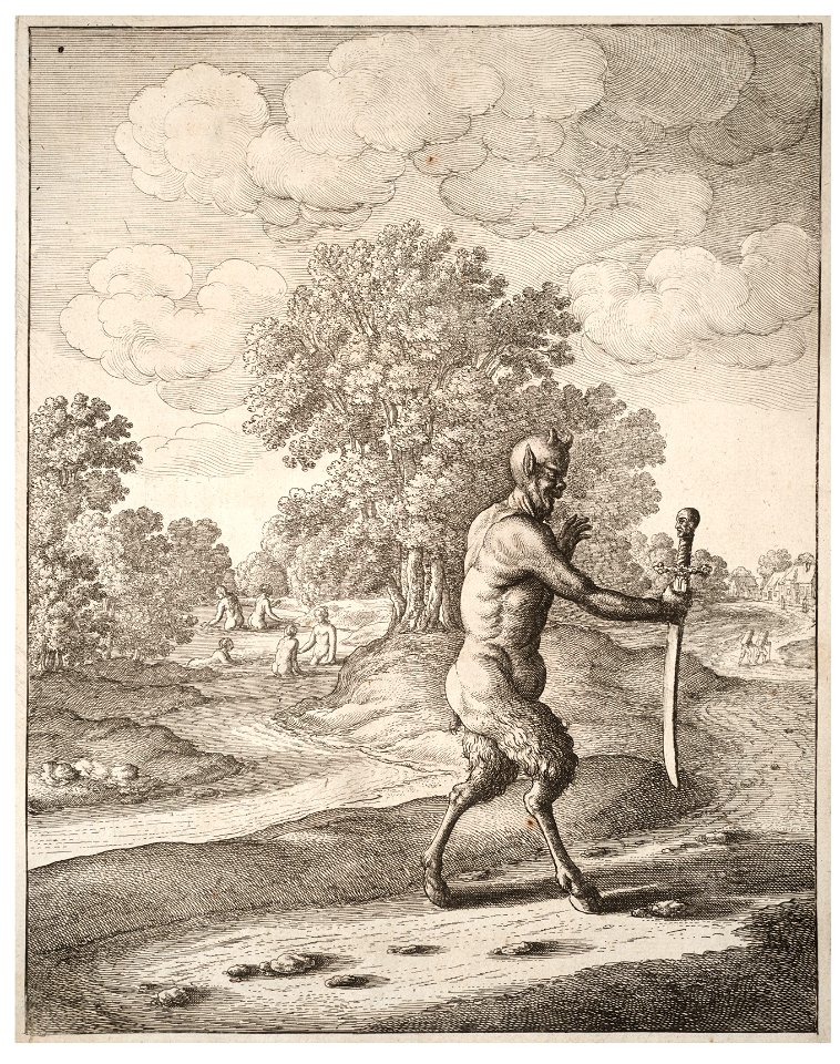 Wenceslas Hollar - The satyr and the sword (State 1)