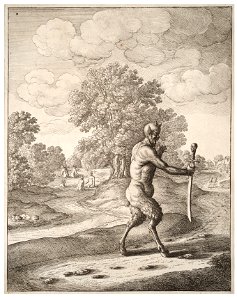 Wenceslas Hollar - The satyr and the sword (State 1)