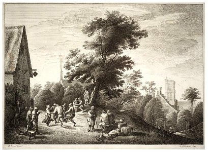 Wenceslas Hollar - Peasants' dance, after Teniers