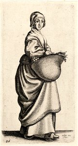 Wenceslas Hollar - The kitchen-maid (State 2)