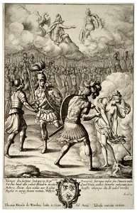 Wenceslas Hollar - The last fight of Aeneas and Turnus (State 1) 2. Free illustration for personal and commercial use.