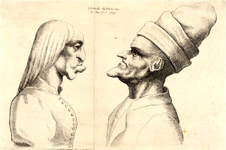 Wenceslas Hollar - Two deformed heads (State 1) 6