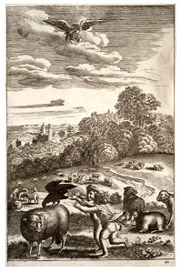 Wenceslas Hollar - The eagle and the crow (State 2)