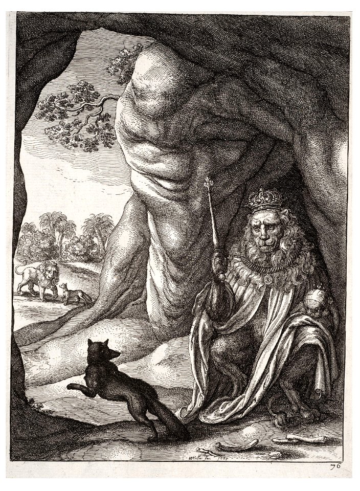 Wenceslas Hollar - The fox and the lion 2
