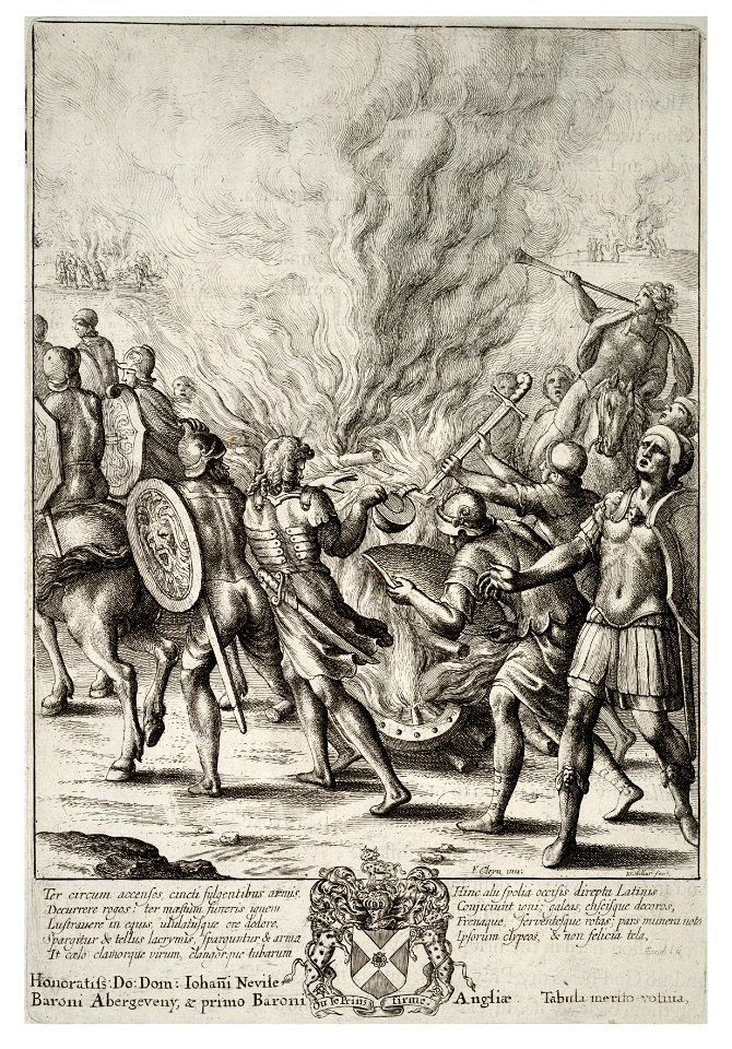 Wenceslas Hollar - The Trojans cremating their dead (State 2)