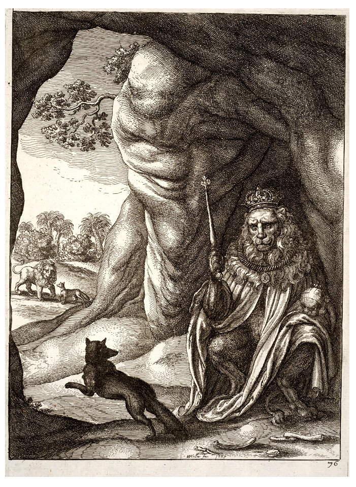 Wenceslas Hollar - The fox and the lion