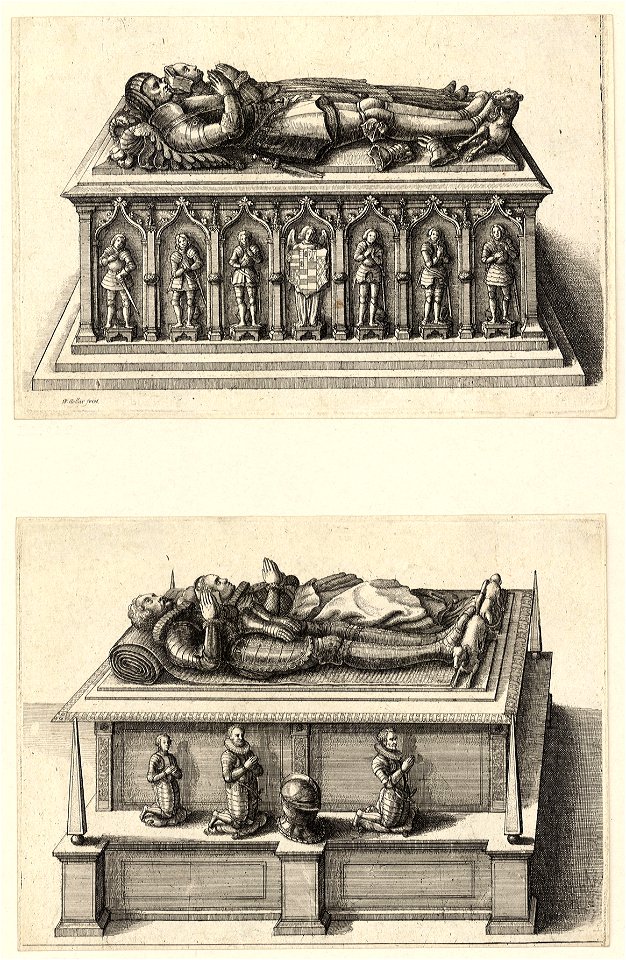 Wenceslas Hollar - Two tombs