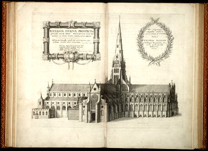 Wenceslas Hollar - St. Paul's from the south showing the spire (State 1)