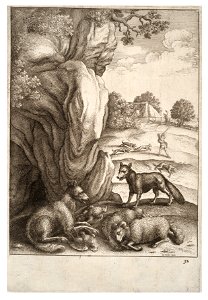 Wenceslas Hollar - The wolf and the fox