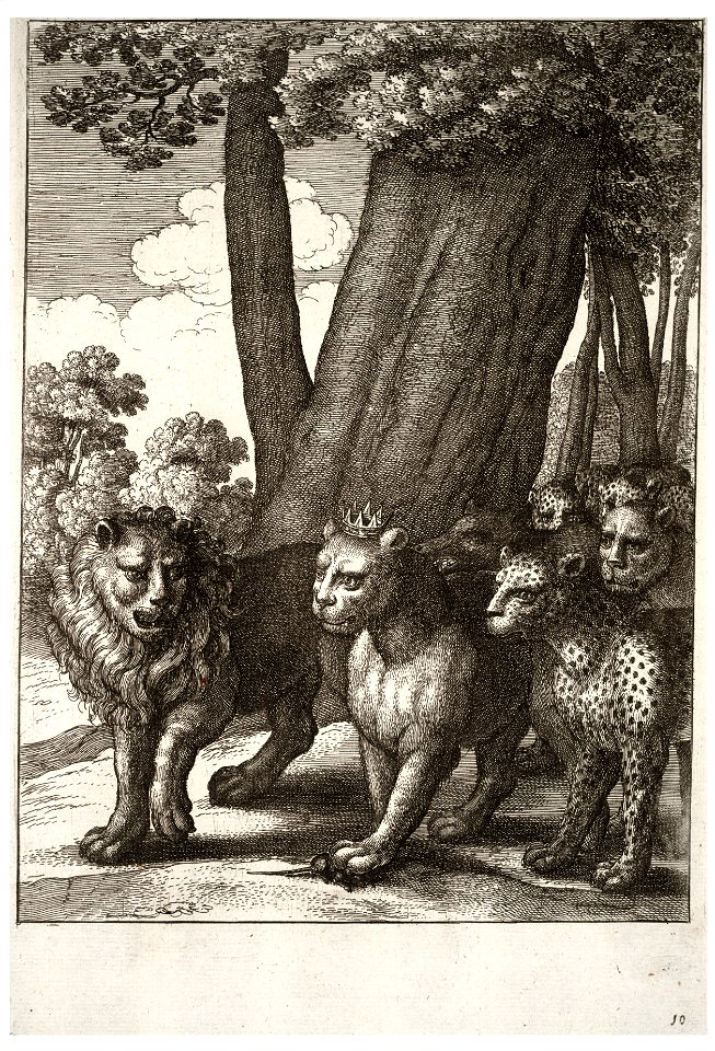 Wenceslas Hollar - The beasts of prey and the mouse 2